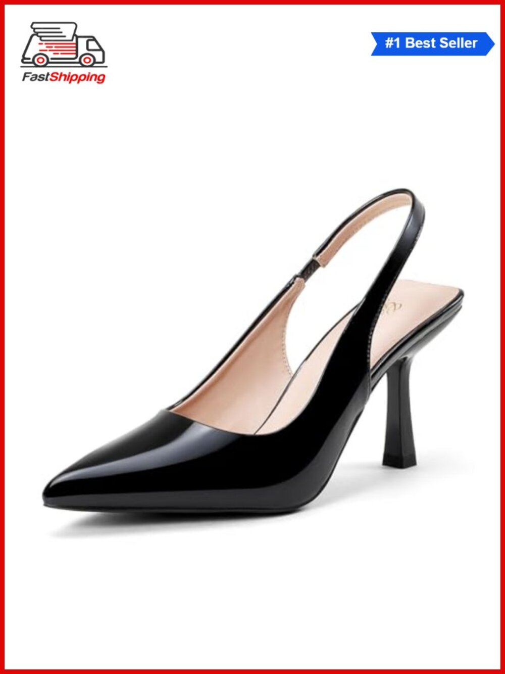 ✨ Women's Slingback Kitten Heel Pointed Closed Toe Stiletto Pumps Satin Dress